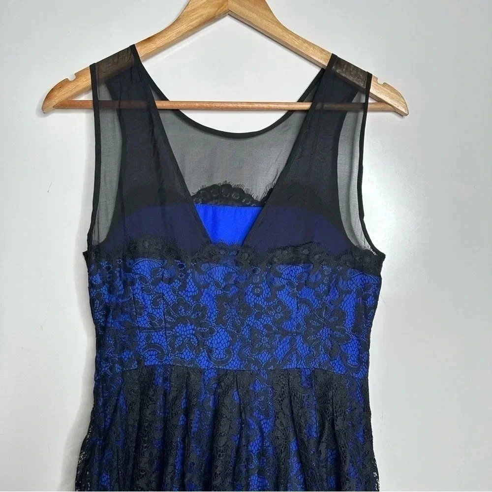 Moulinette Soeurs Anthropologie NWT Saphire Illusion Lace Overlay Dress Size 4 - Picture 11 of 14